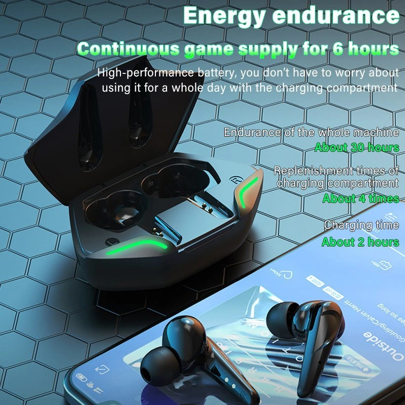 Game Waterproof in Ear Earbuds Custom Wireless Bluetooth Earphone Voice Assistant Touch Control Voice Assistant