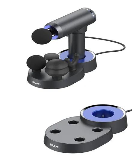 New Style Flow Massagegerät der neuen Generation, 24 V, kabelloses Körper-Relax-Muskelmassagegerät, Touchscreen-Mini-Massagepistole mit vollständiger Ladestation und Display-Halterung